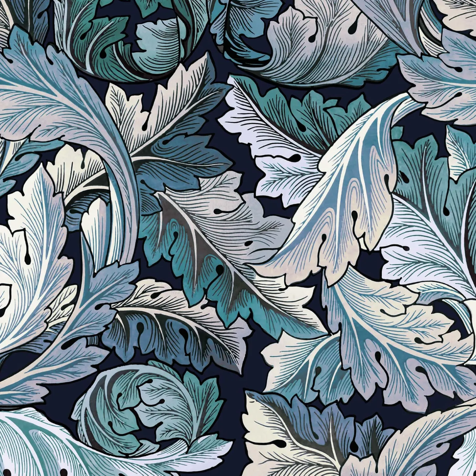 ACANTHUS Wallpaper - Blue & Midnight