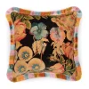AMATORIA Medium Fringe Velvet Cushion - Noir