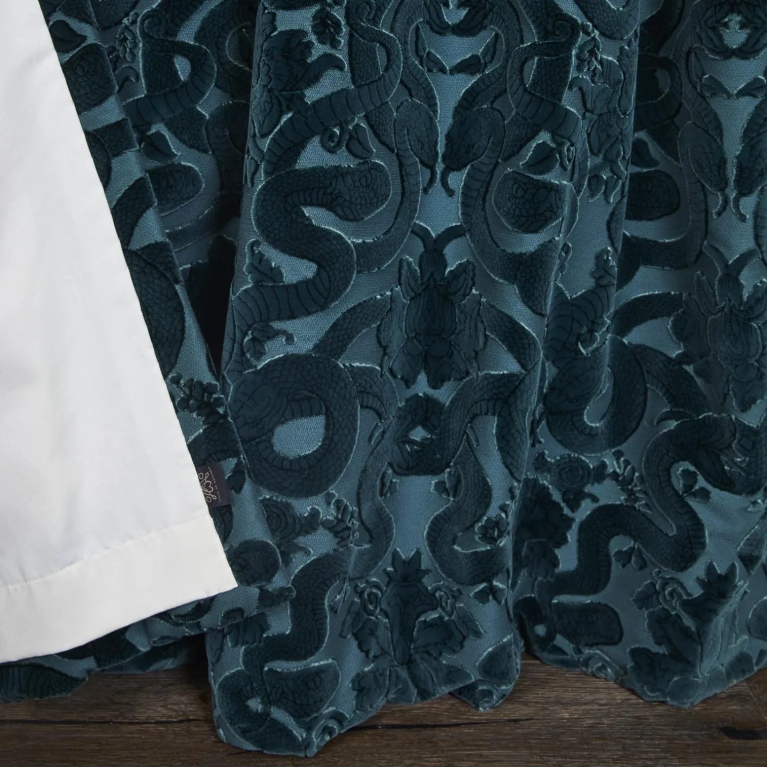 ANACONDA Velvet Curtain - Petrol