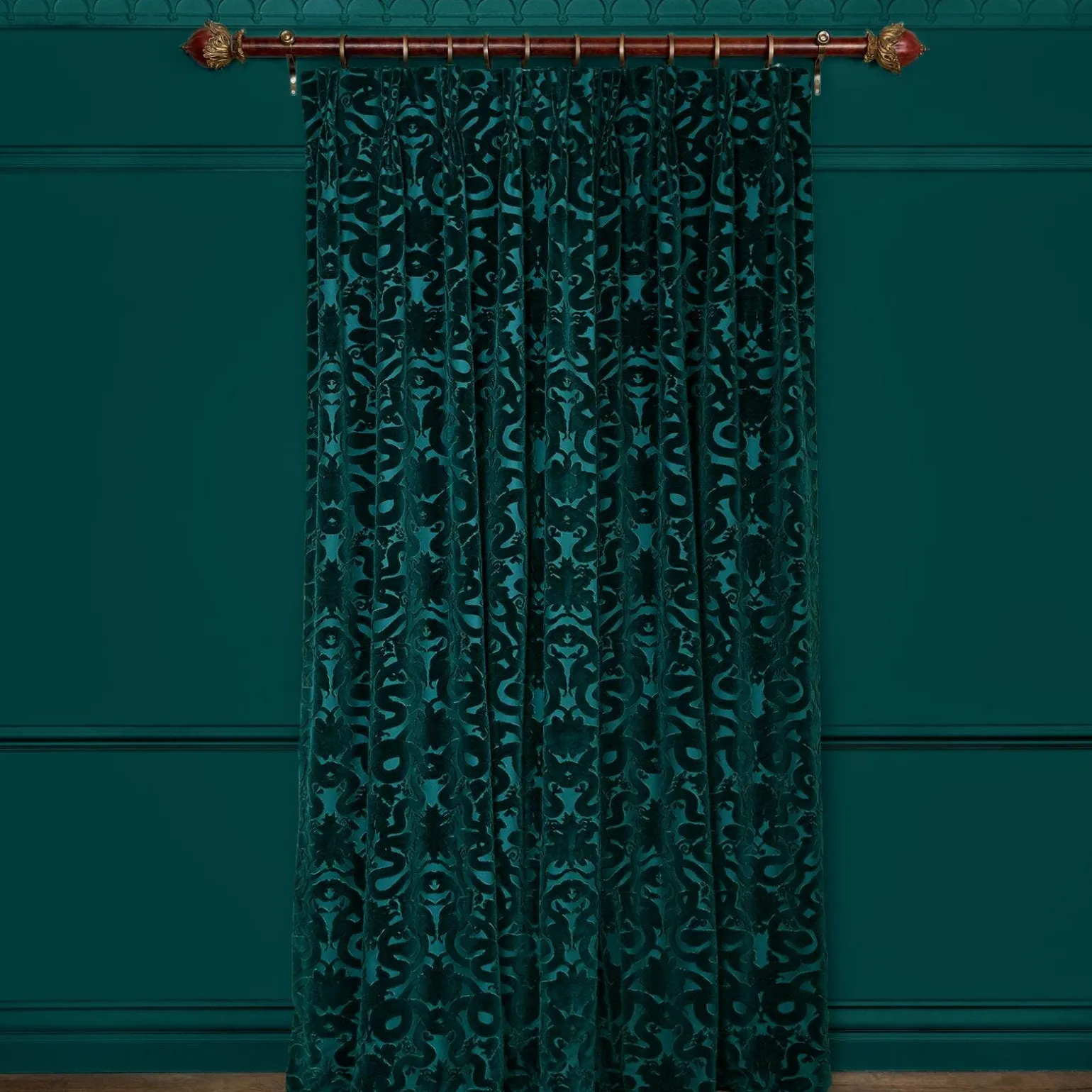 ANACONDA Velvet Curtain - Petrol