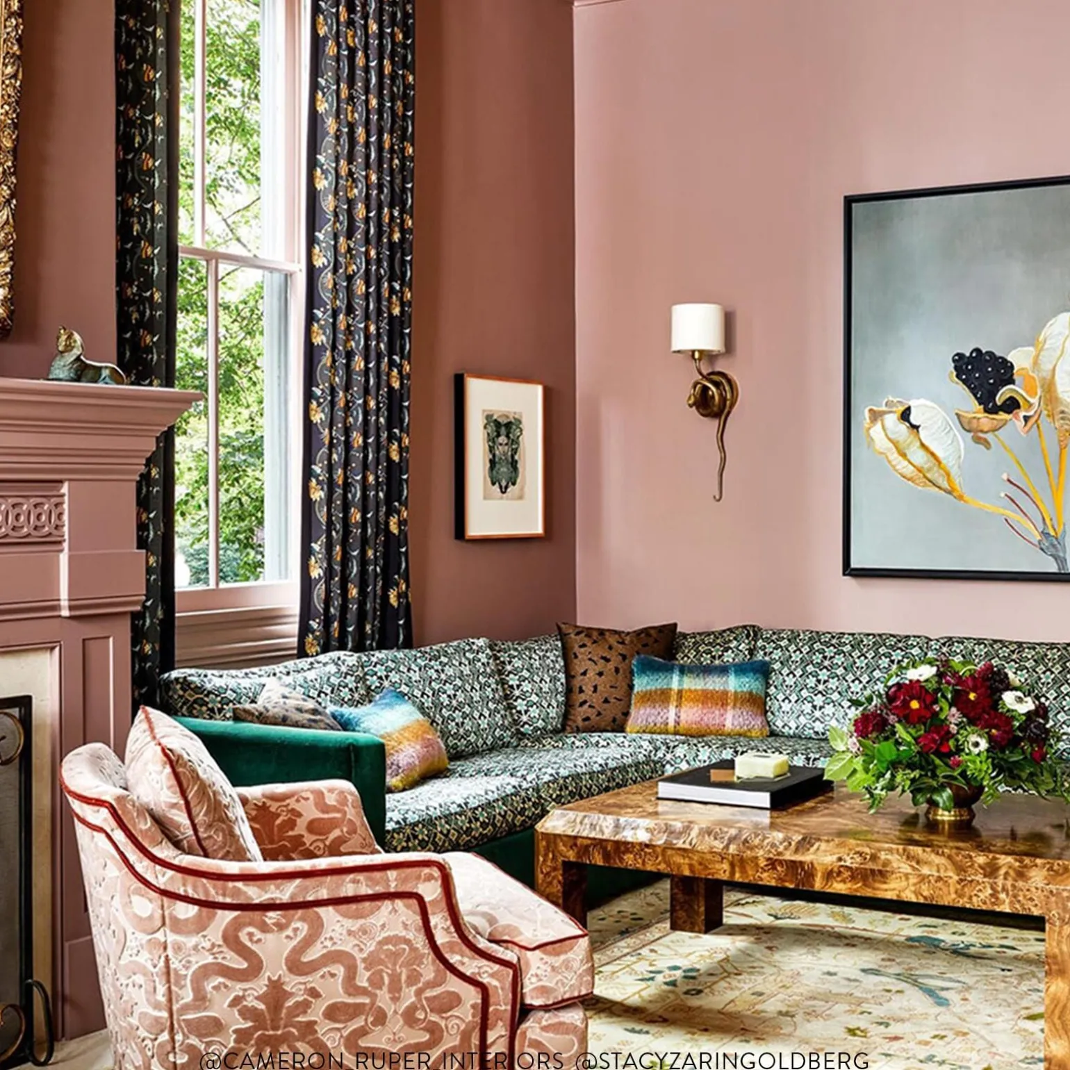 ANACONDA Cut-Velvet - Dusky Pink