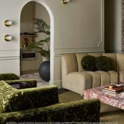 ANACONDA Cut-Velvet - Olive Green