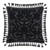 ANACONDA Large Tassel Cut-Velvet Cushion - Noir