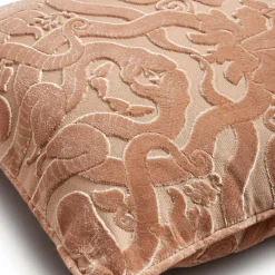ANACONDA Medium Cut-Velvet Cushion - Dusky Pink