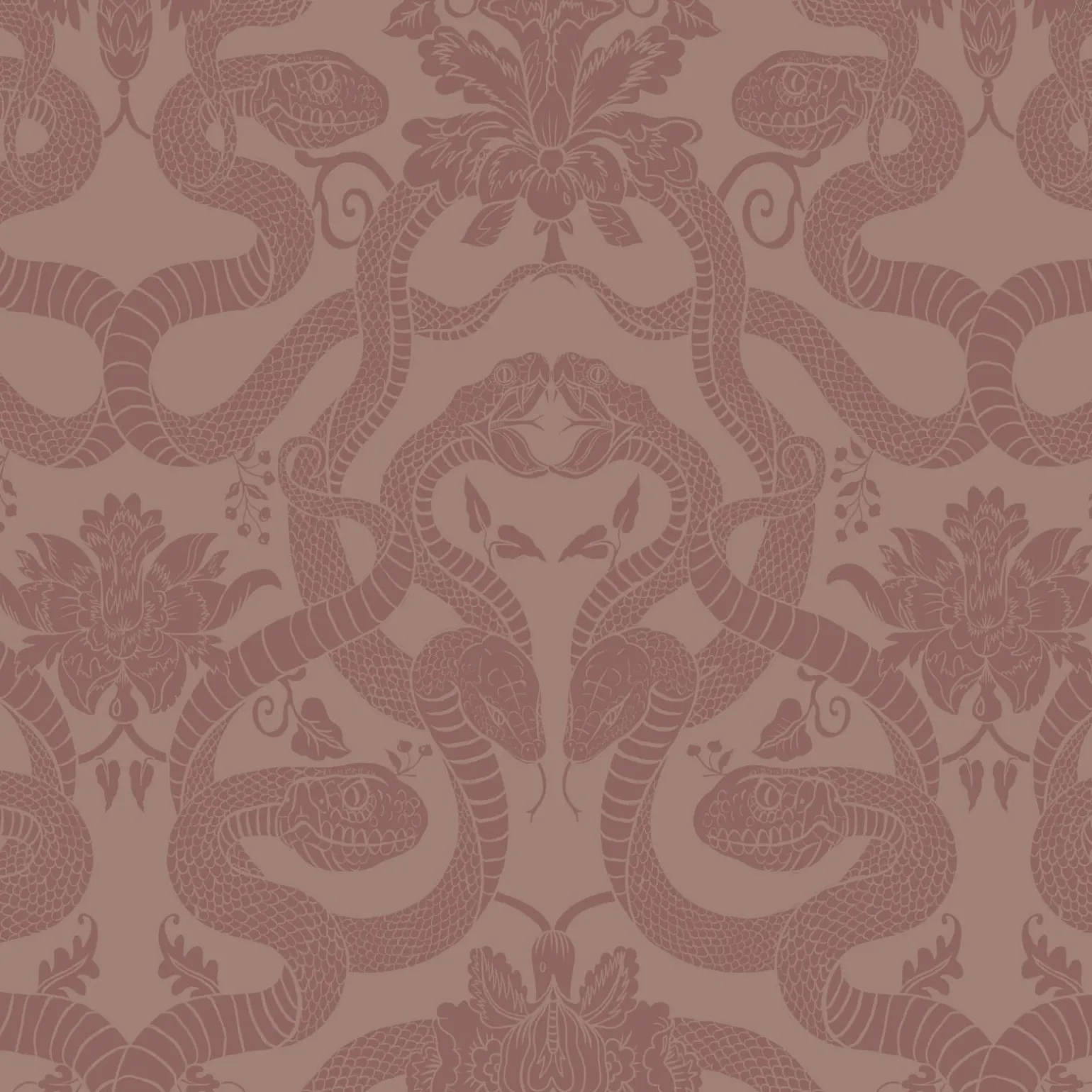 ANACONDA Traditional Wallpaper - Dusky Pink