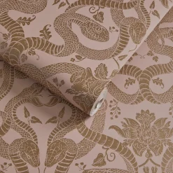 ANACONDA Traditional Wallpaper - Dusky Pink