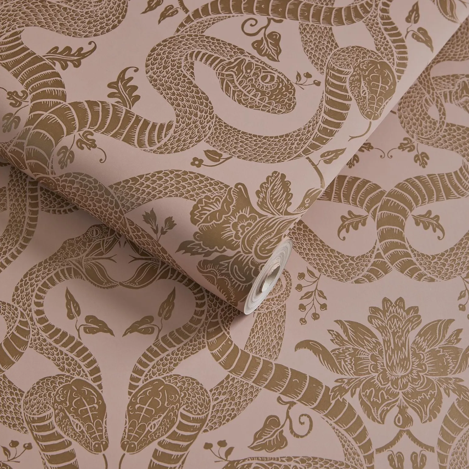 ANACONDA Traditional Wallpaper - Dusky Pink