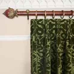ANACONDA Velvet Curtain - Olive Green