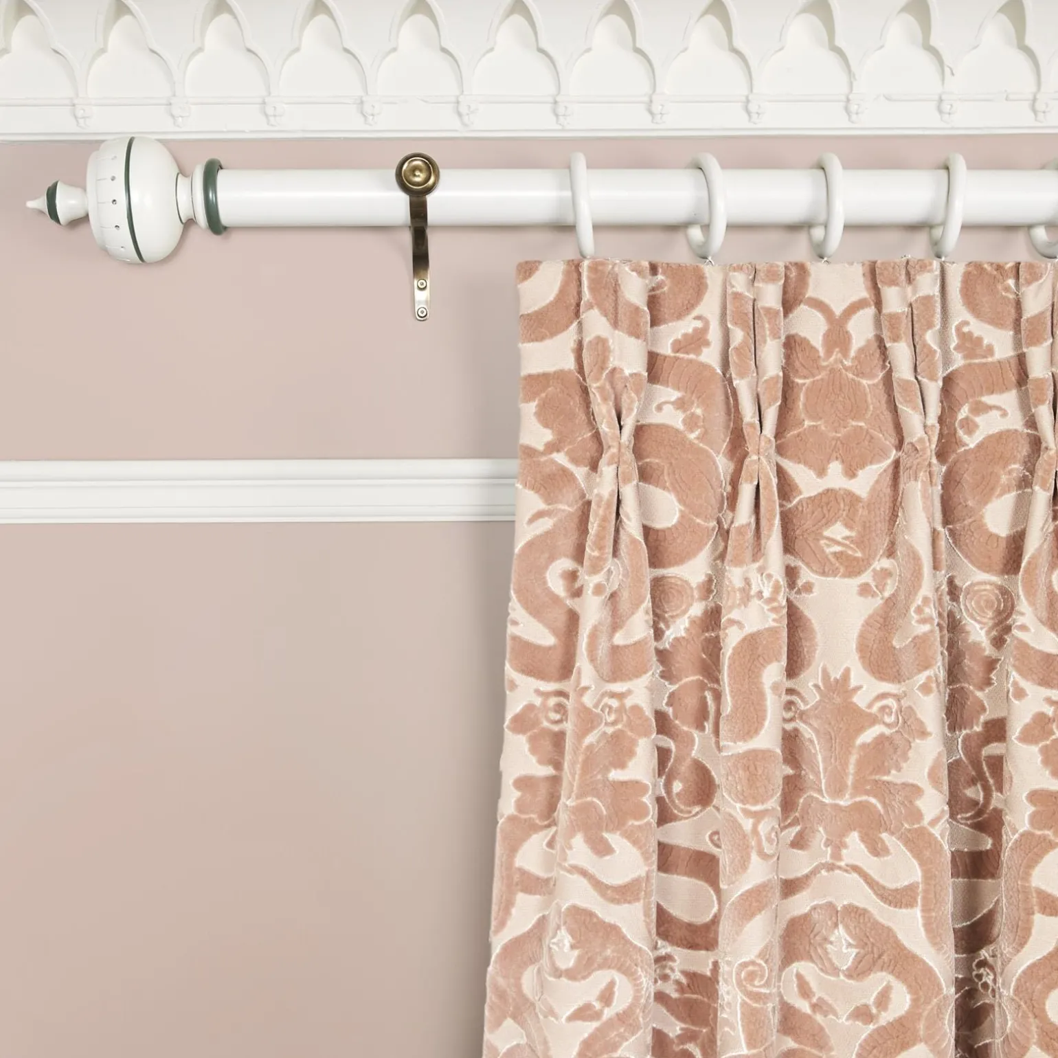ANACONDA Velvet Curtain - Dusky Pink