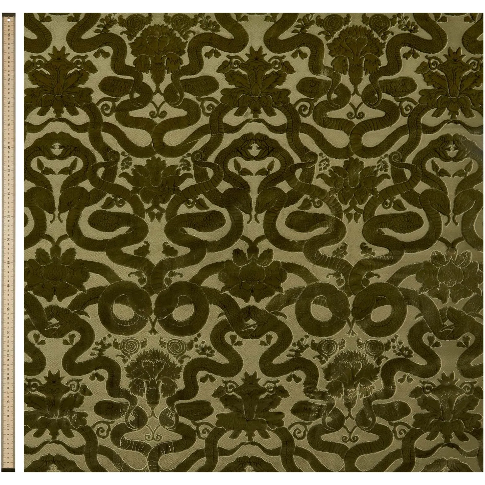 ANACONDA Velvet Curtain - Olive Green