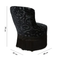 ANACONDA Velvet Gascoigne Bedroom Chair - Noir