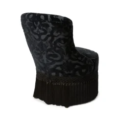 ANACONDA Velvet Gascoigne Bedroom Chair - Noir