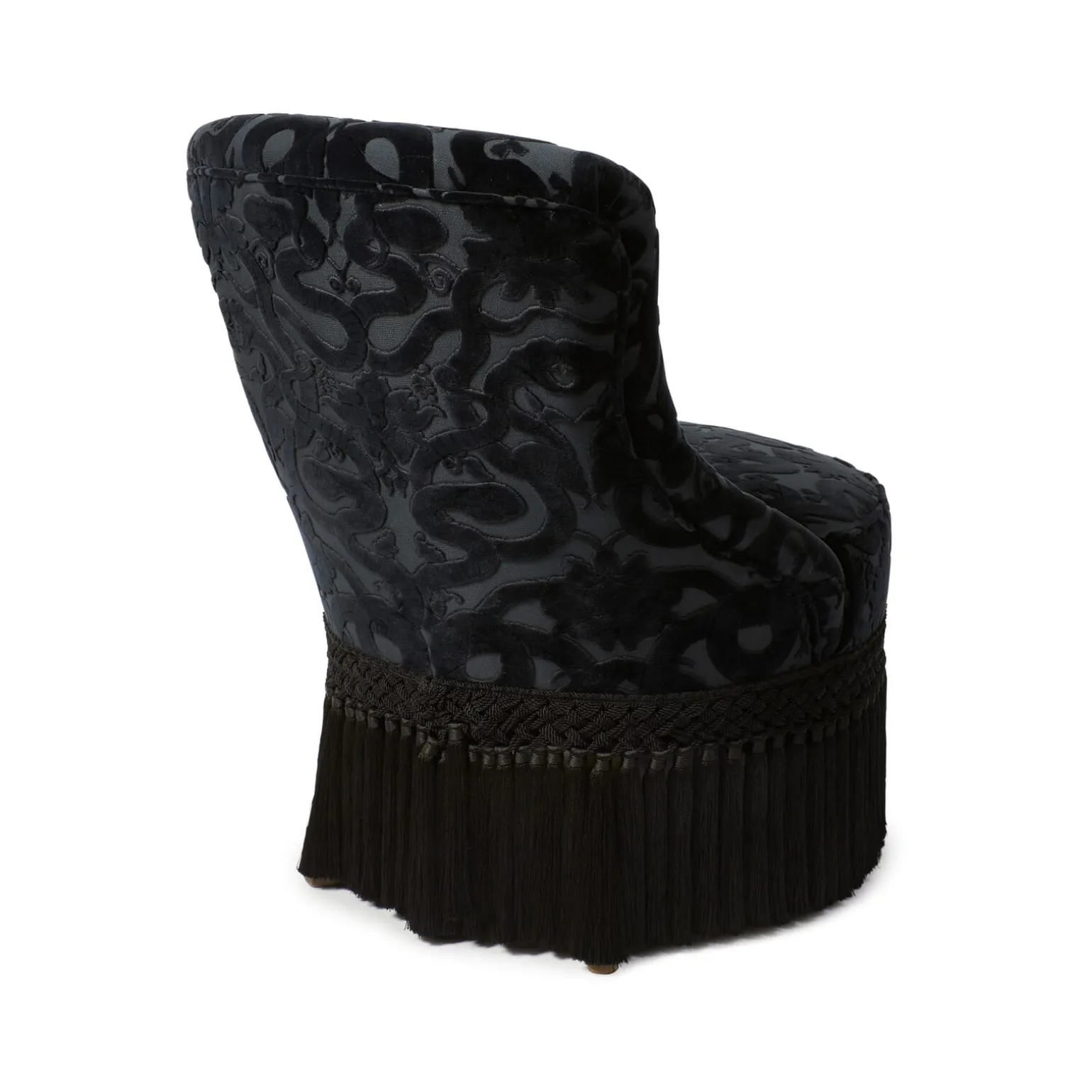 ANACONDA Velvet Gascoigne Bedroom Chair - Noir