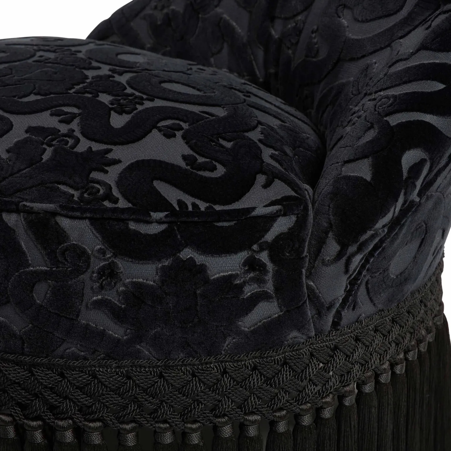 ANACONDA Velvet Gascoigne Bedroom Chair - Noir