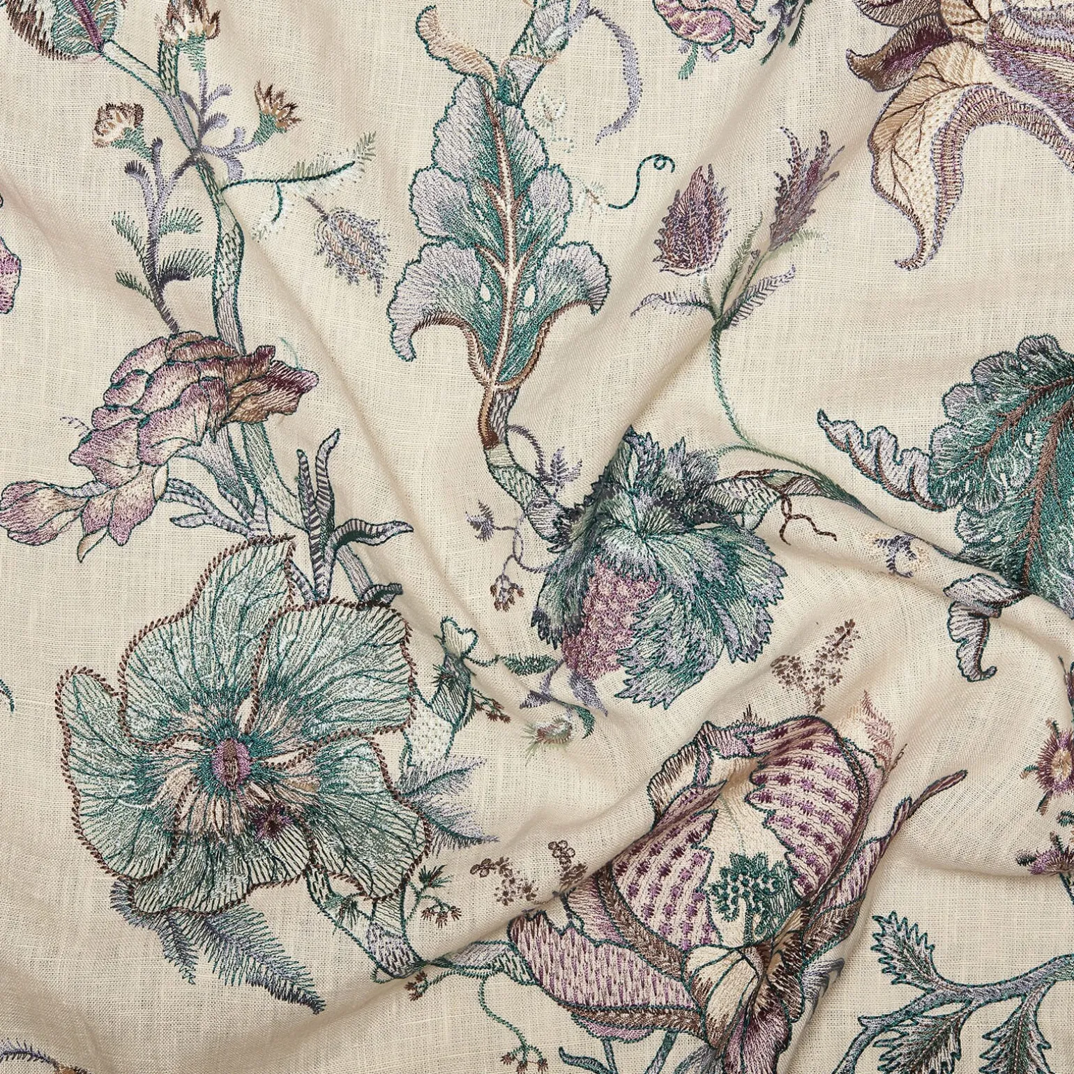ARTEMIS Embroidered Linen - Alabaster