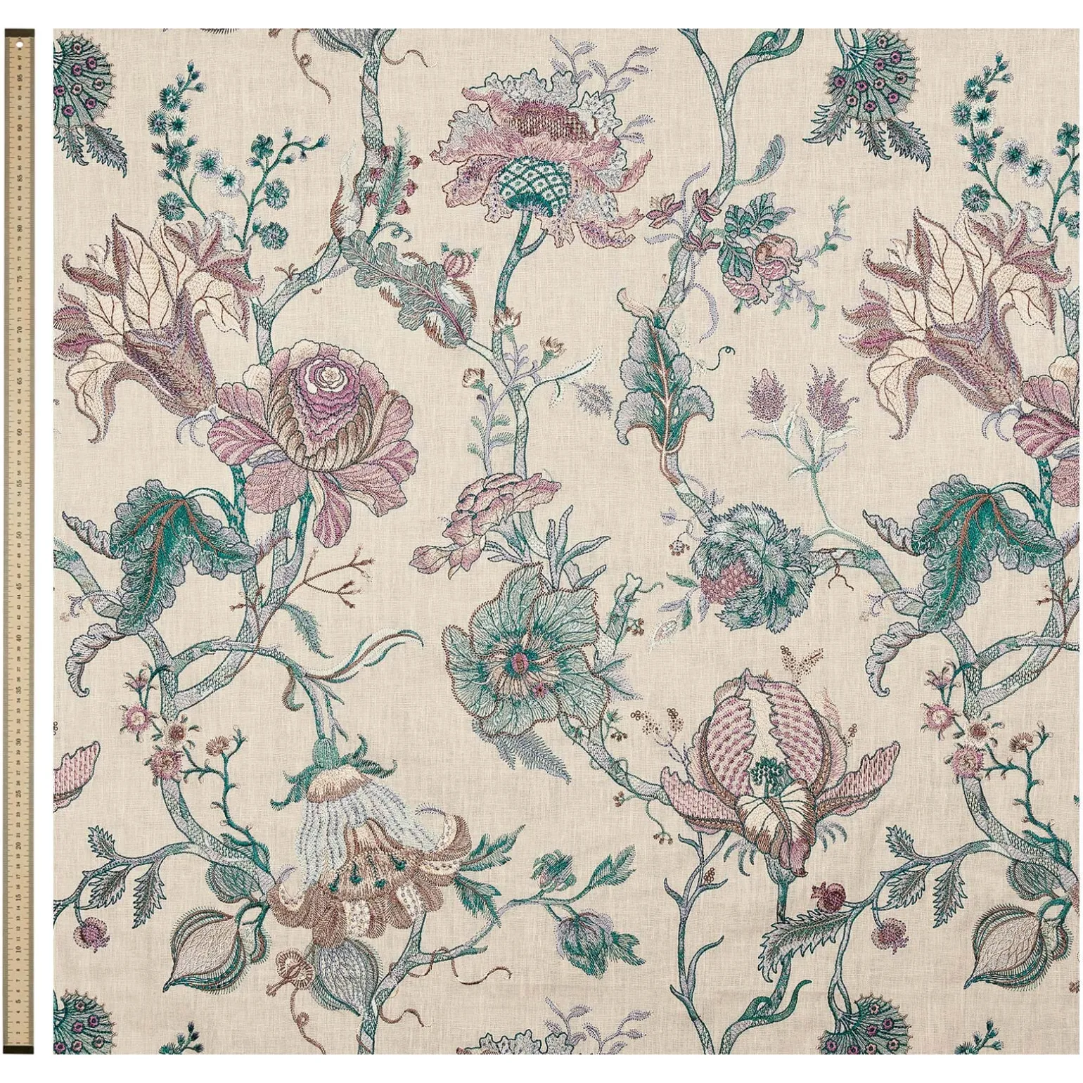 ARTEMIS Embroidered Linen - Alabaster