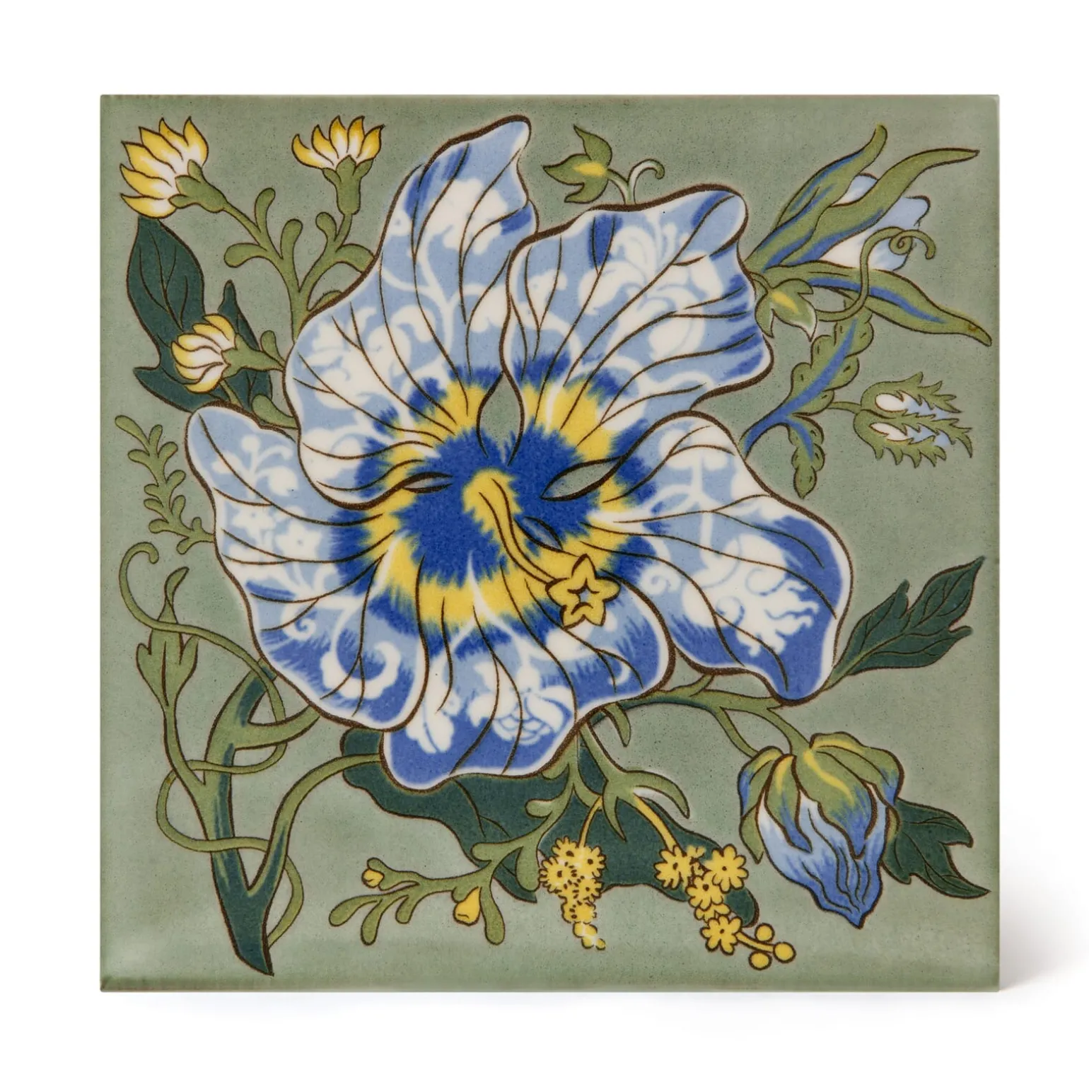 ARTEMIS HIBISCUS Printed Tiles - Sage