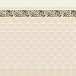 ARTEMIS HIBISCUS Printed Tiles - Ecru