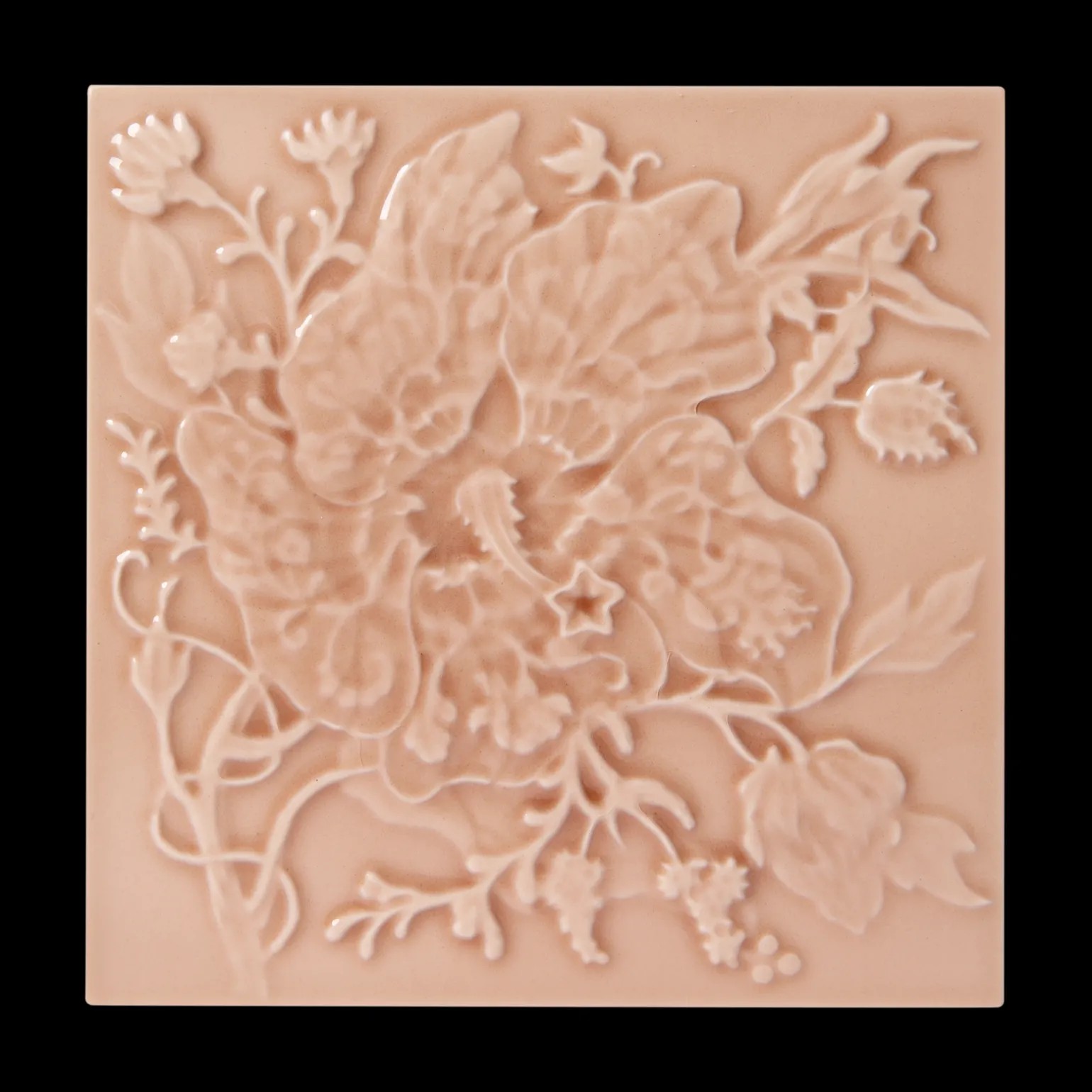 ARTEMIS HIBISCUS Relief Tiles - Blush