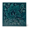 ARTEMIS HIBISCUS Relief Tiles - Teal