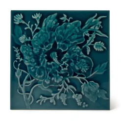 ARTEMIS HIBISCUS Relief Tiles - Teal