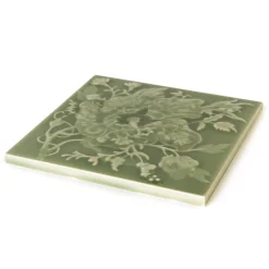 ARTEMIS HIBISCUS Relief Tiles - Sage