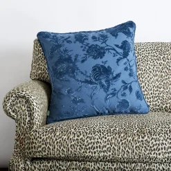 ARTEMIS Large Cut-Velvet Cushion - Cerulean