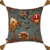 ARTEMIS Large Tassel Velvet Cushion - Petrol