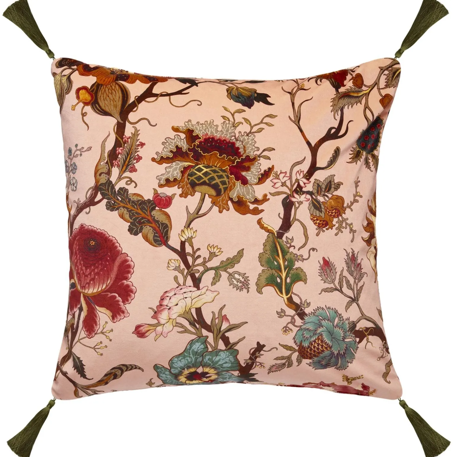 ARTEMIS Large Tassel Velvet Cushion - Blush