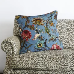 ARTEMIS Large Velvet Cushion - Azure