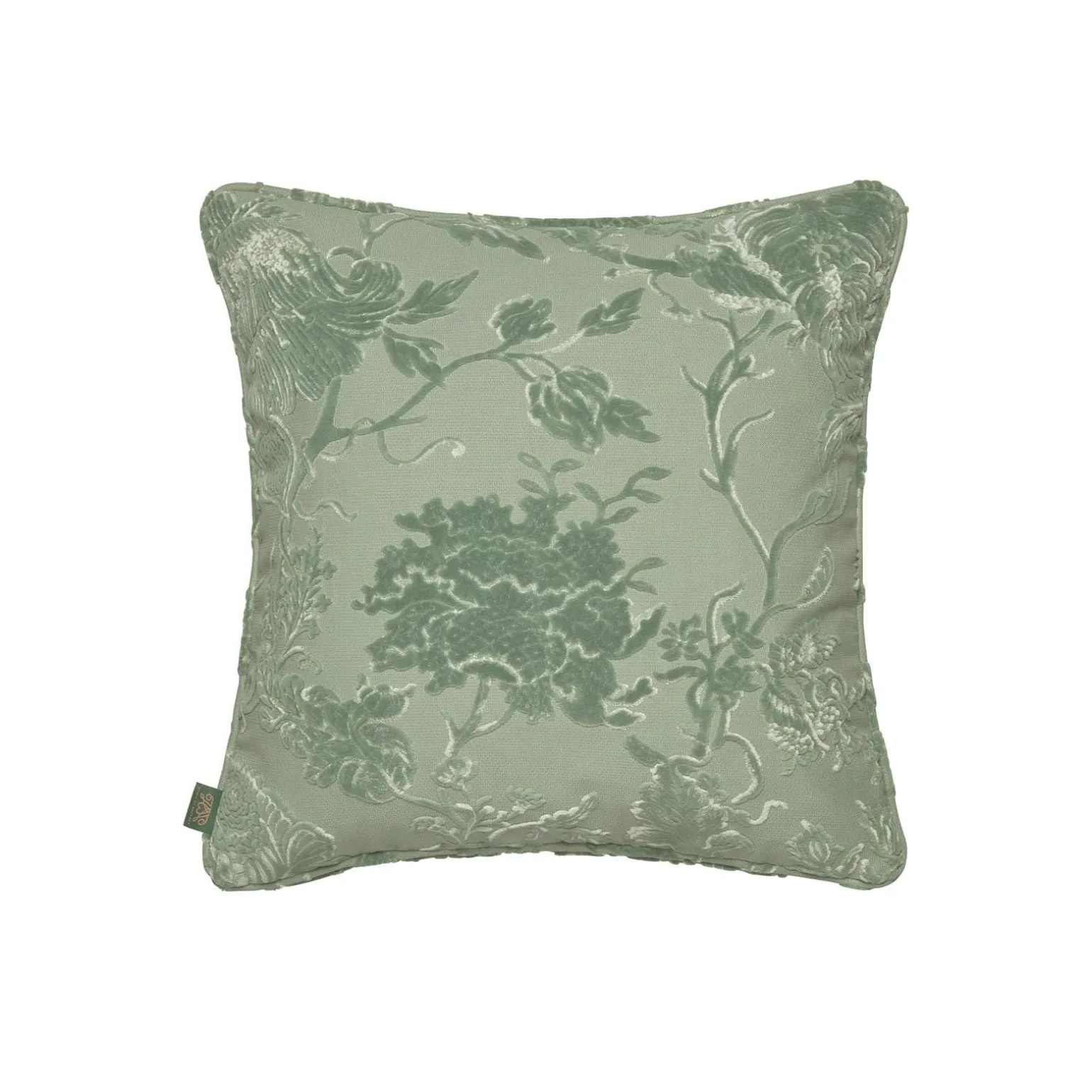 ARTEMIS Medium Cut-Velvet Cushion - Eucalyptus