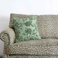 ARTEMIS Medium Cut-Velvet Cushion - Eucalyptus