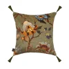ARTEMIS Medium Tassel Velvet Cushion - Moss Green