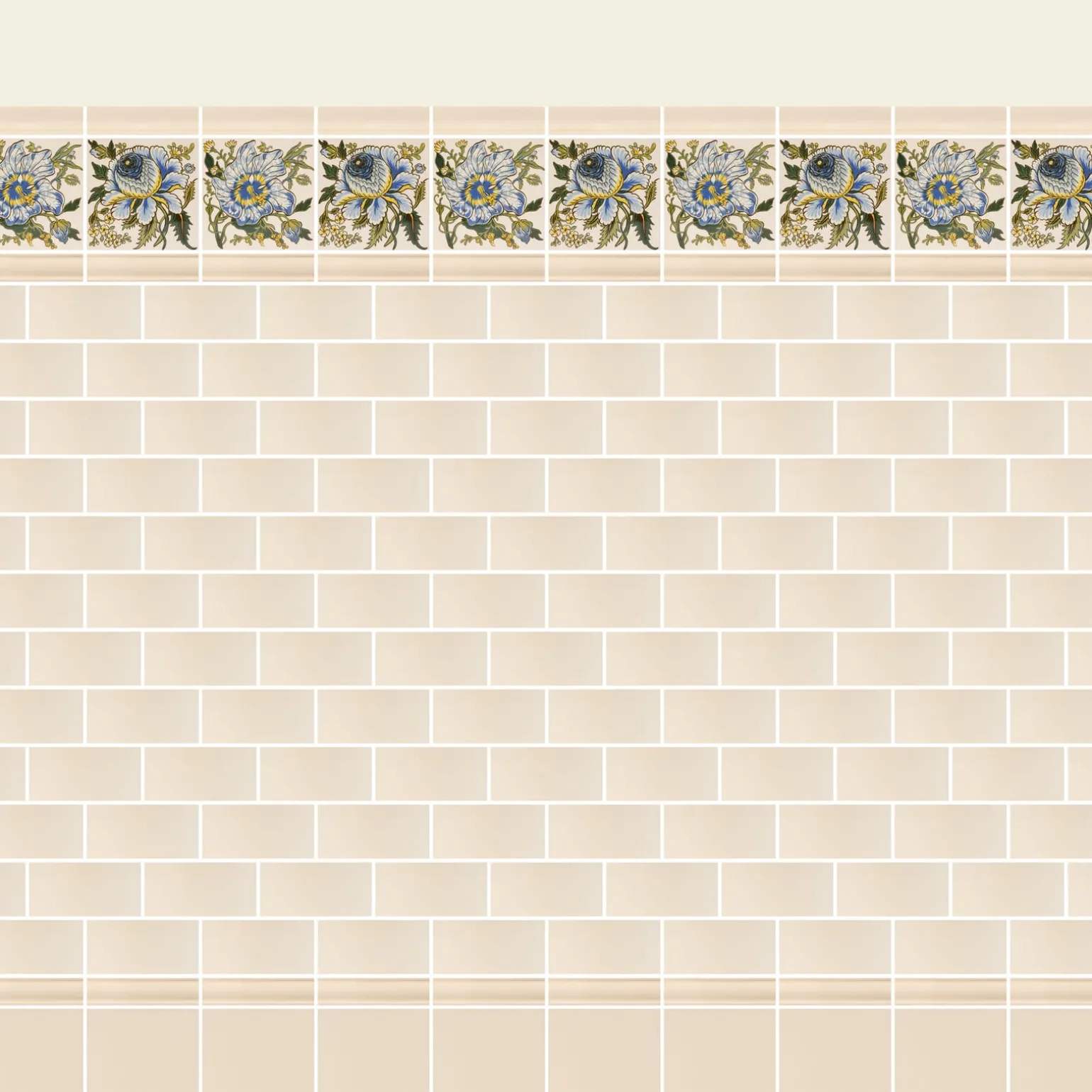 ARTEMIS ROSE Printed Tiles - Ecru