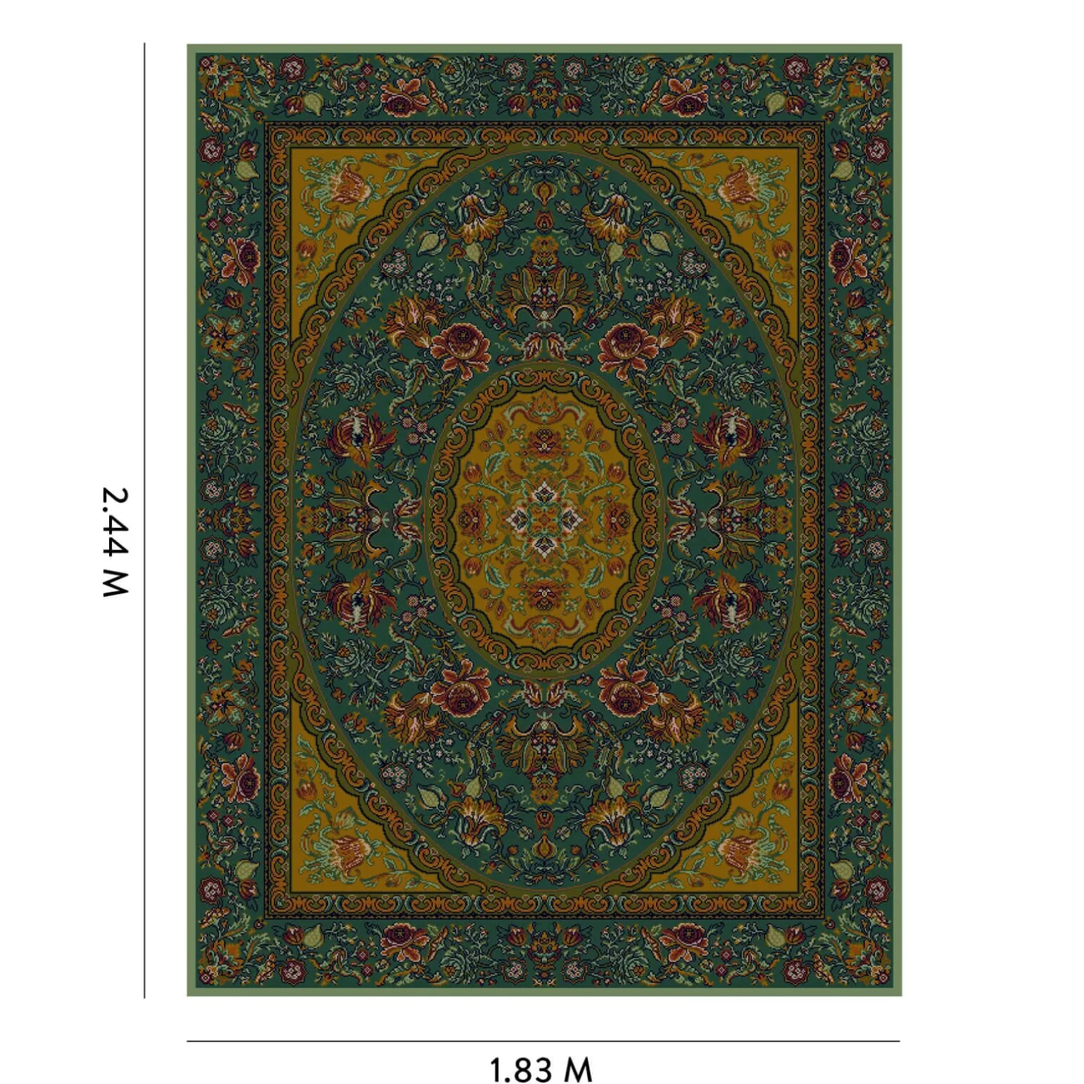 ARTEMIS Rug - Petrol & Gold