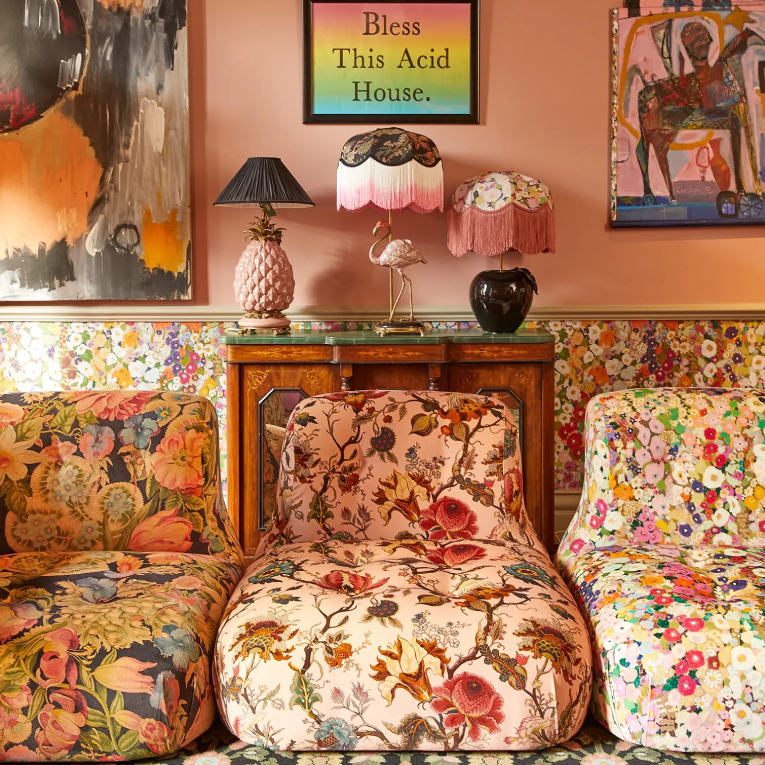 ARTEMIS Velvet Castle Chair - Blush