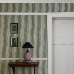 ARTIST'S STRIPE Wallpaper - Euphorbia & Alabaster