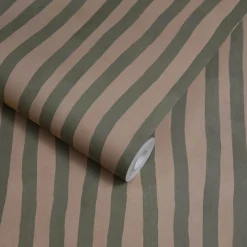 ARTIST'S STRIPE Wallpaper - Sap & Alabaster