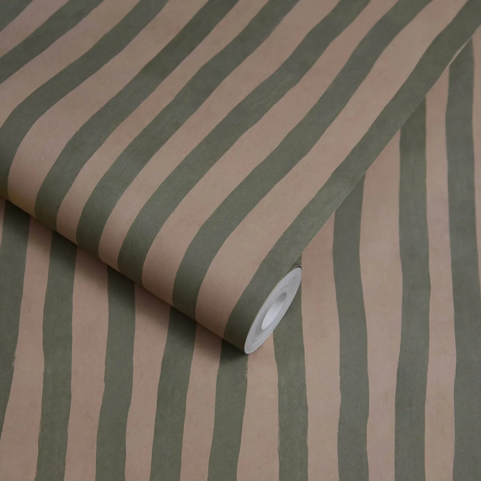 ARTIST'S STRIPE Wallpaper - Sap & Alabaster
