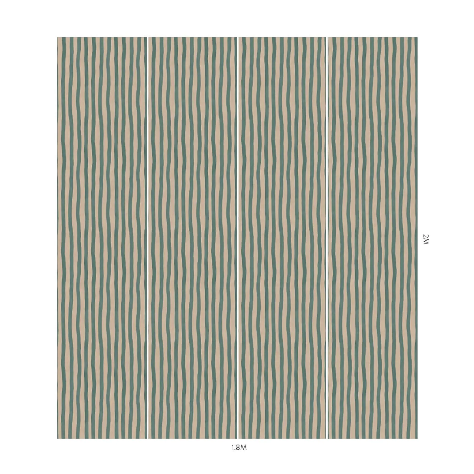 ARTIST'S STRIPE Wallpaper - Euphorbia & Alabaster