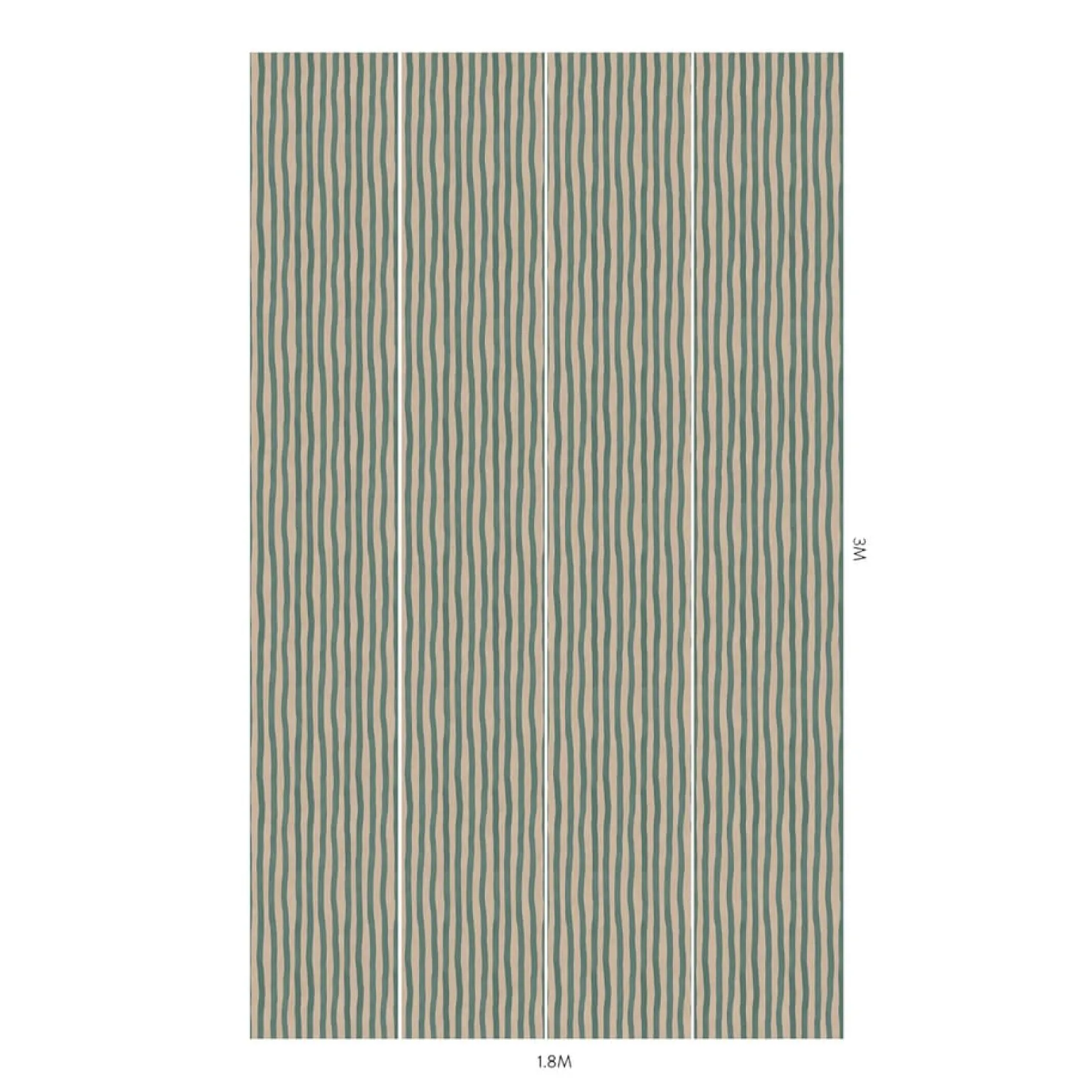 ARTIST'S STRIPE Wallpaper - Euphorbia & Alabaster