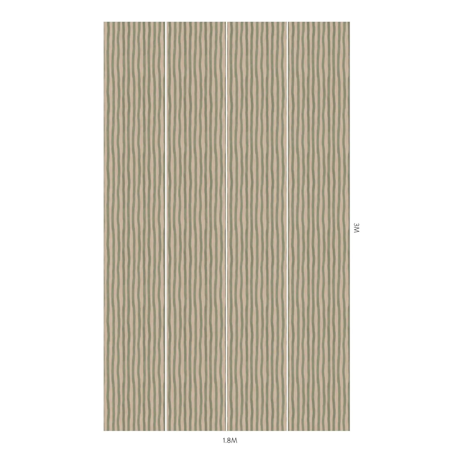 ARTIST'S STRIPE Wallpaper - Sap & Alabaster