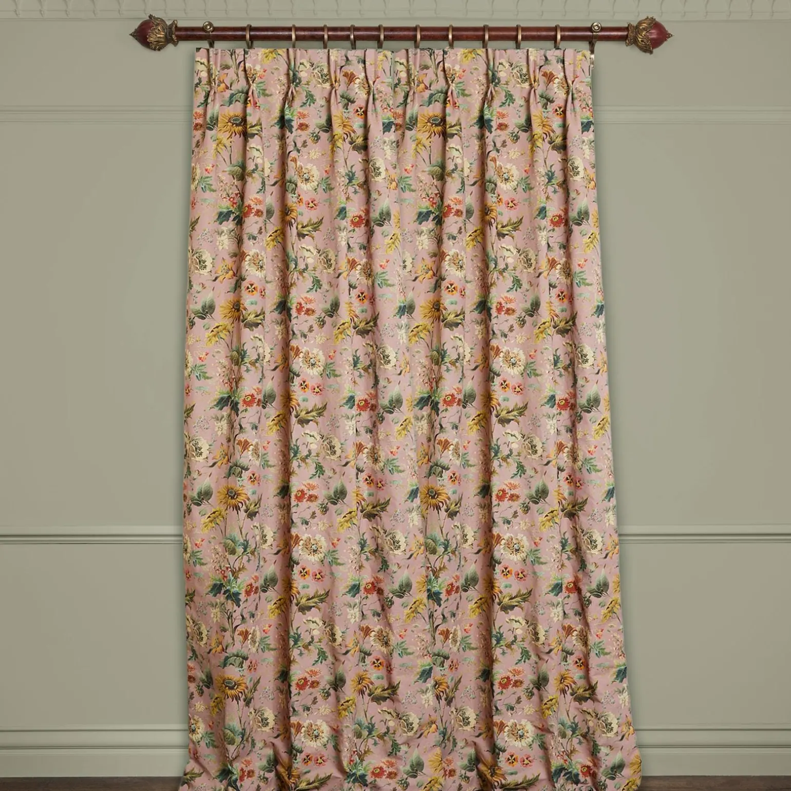 AVALON Cotton Linen Curtain - Puce Pink