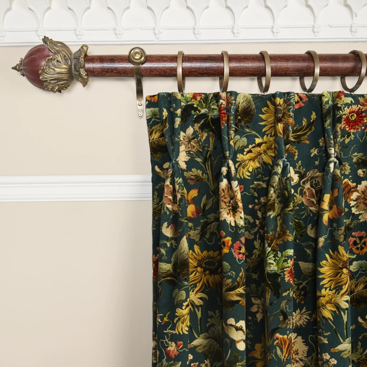 AVALON Velvet Curtain - Petrol
