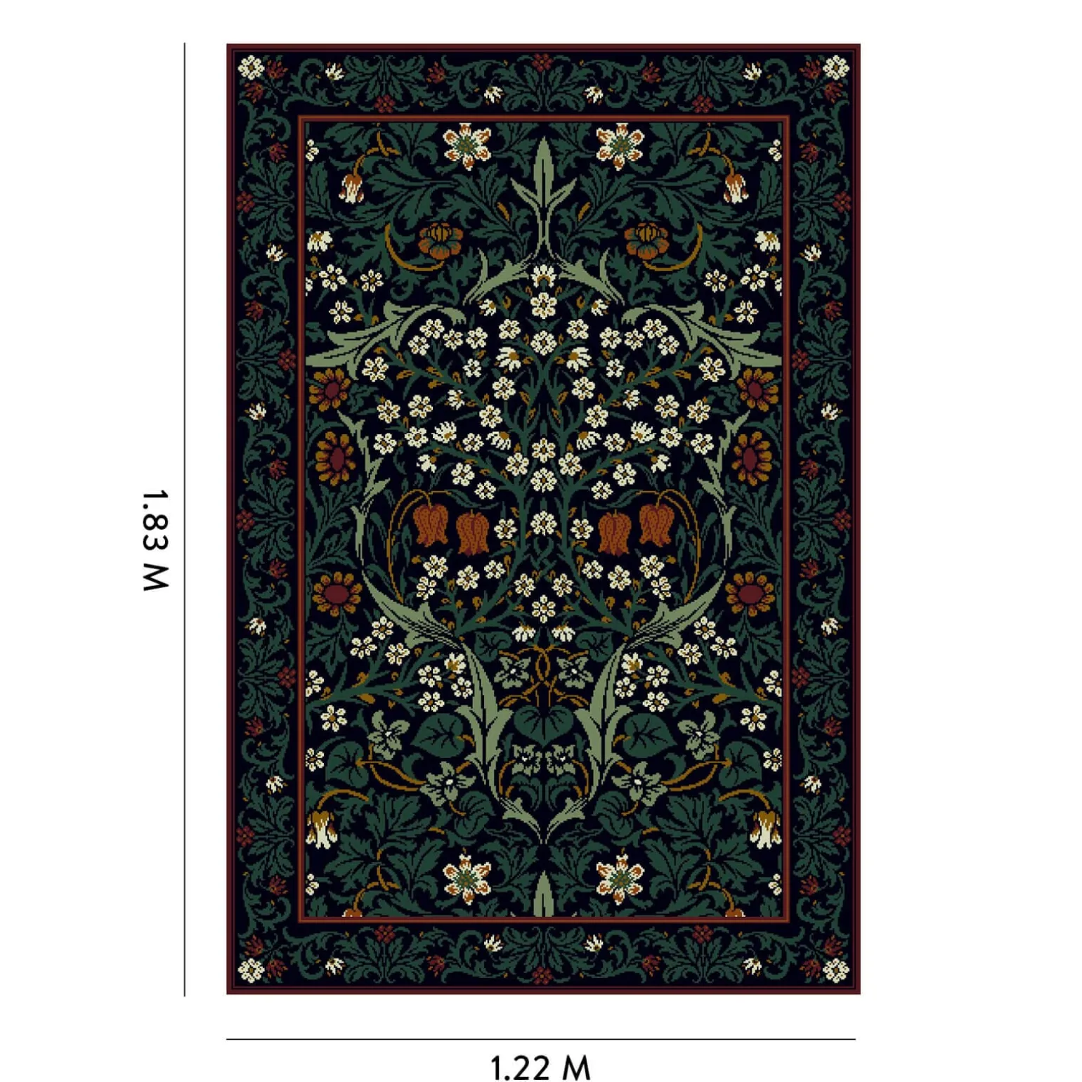BLACKTHORN Rug - Petrol