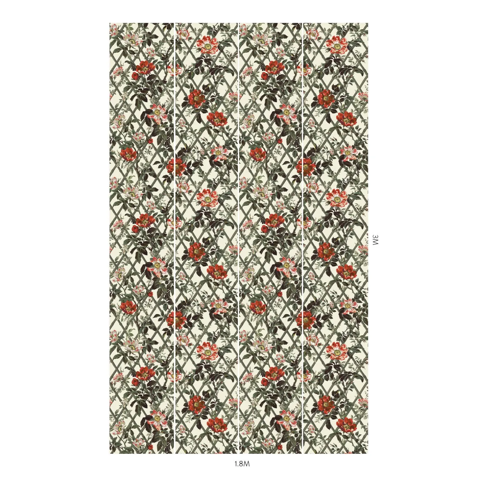 BRYHER ROSE Wallpaper - Cinnabar