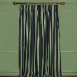 CAMELOT STRIPE Jacquard - Verdigris and Noir
