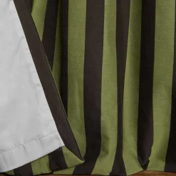 CAMELOT STRIPE Jacquard Curtain - Vedrigris and Noir