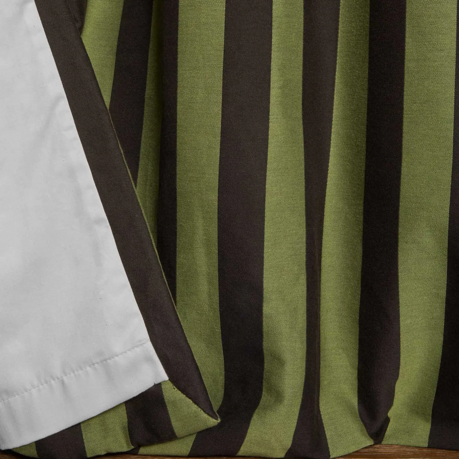 CAMELOT STRIPE Jacquard Curtain - Vedrigris and Noir
