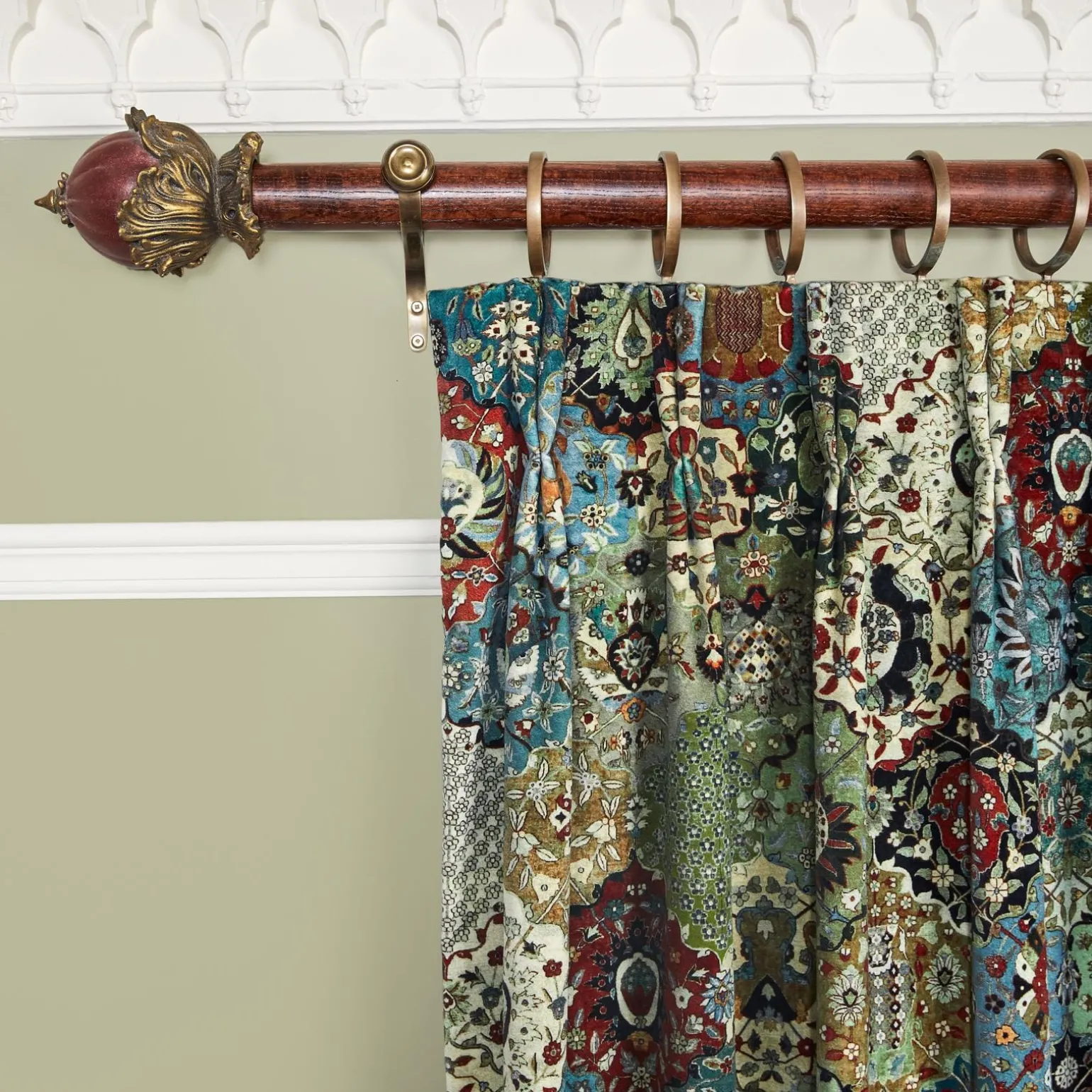 CASPAR Velvet Curtain - Forest
